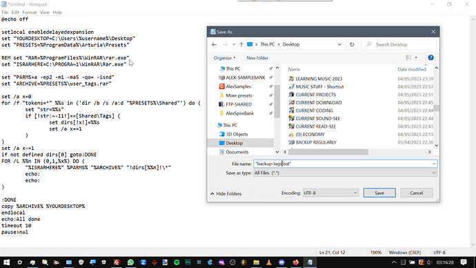 SaveCodeAsBAT