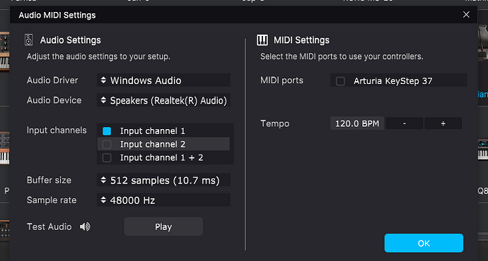 Audio MIDI Settings