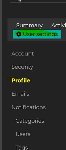 User profile